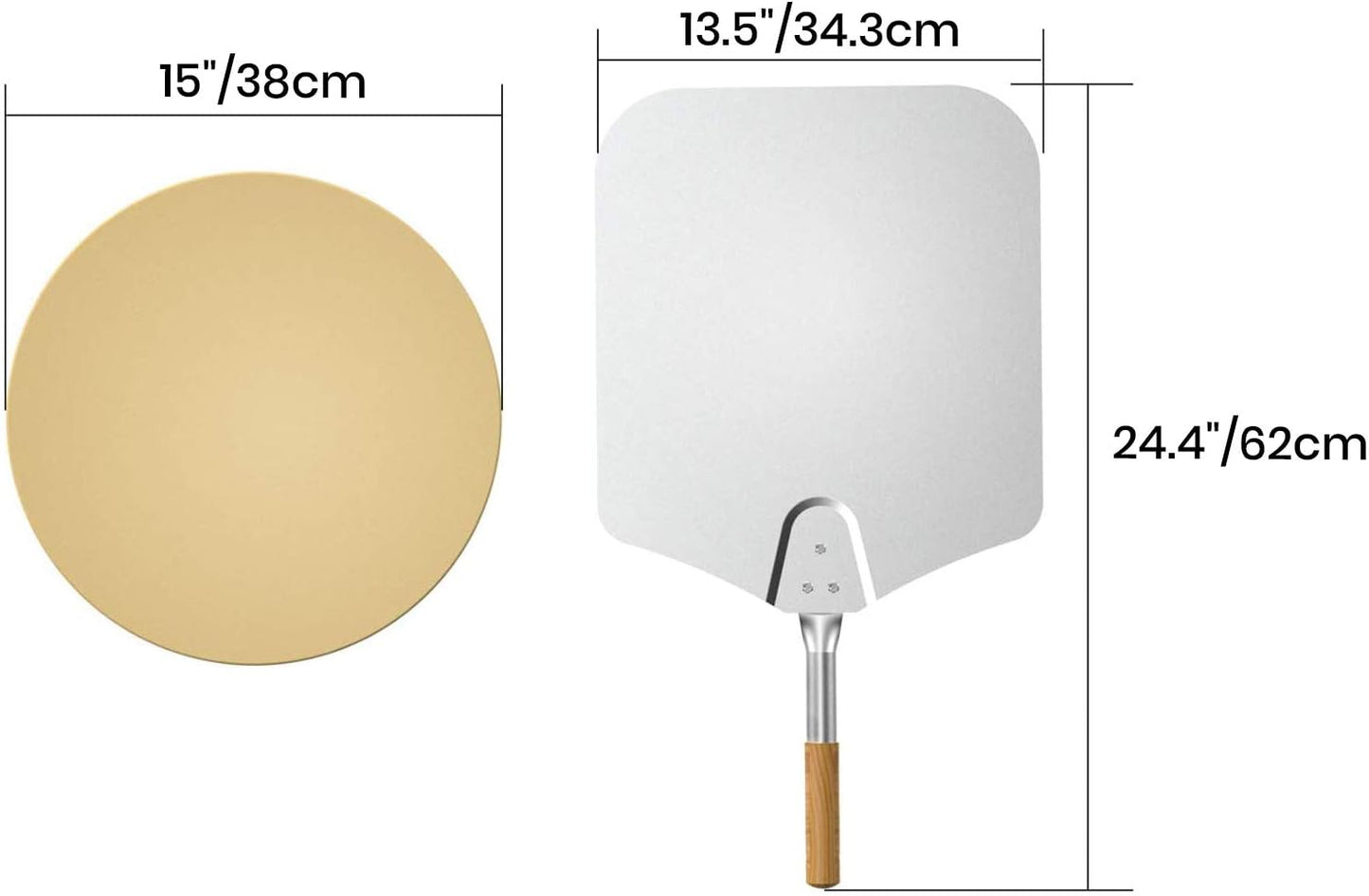 PizzaRing Kit mit Drehspiess incl. Pizzastein und Pizza Schaufel