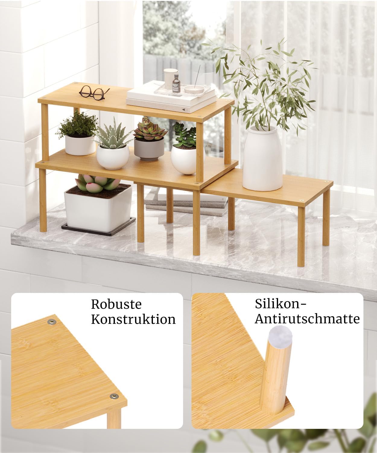 Bambus Schrank-Organizer, Braun Grossformat