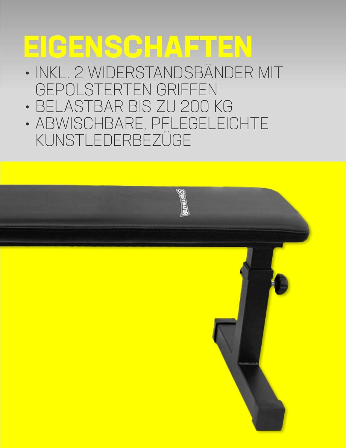 Verstellbare Hantelbank, Schwarz