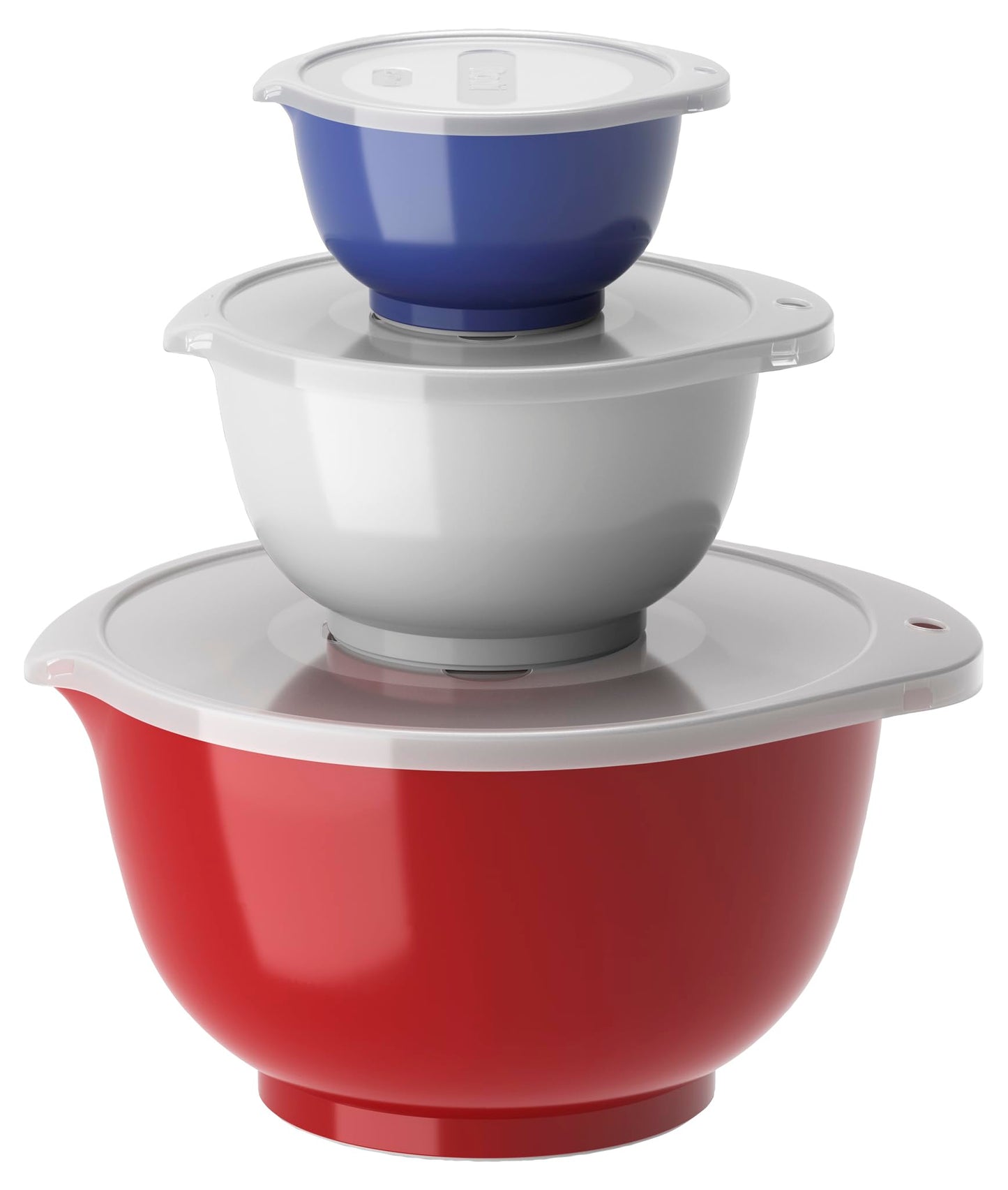 6-teiliges Margrethe Rührschüssel-Set, 22,7 x 22,7 x 15,6 Rot/Weiss/Blau