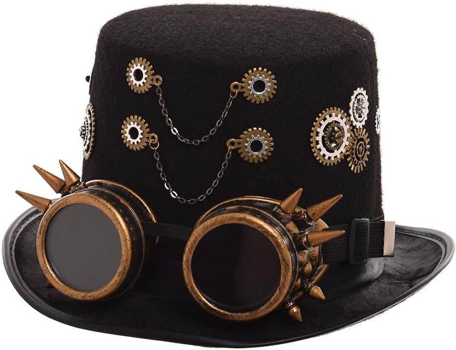 Unisex Steampunk Zylinderhut, M Style-12