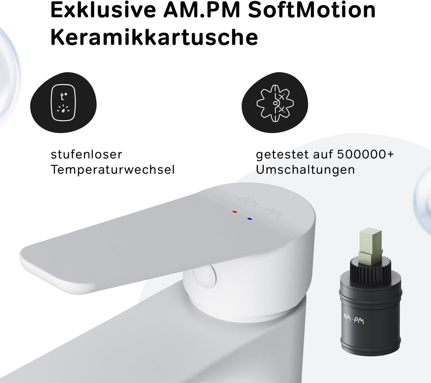 FTA02133 Hit Einhebel-Waschtischmischer, Ohne Ablaufgarnitur Weiss