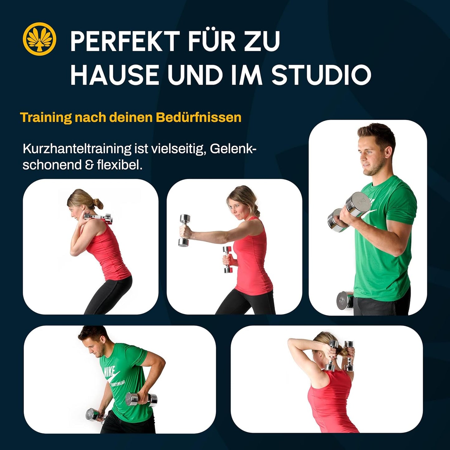 Chrom Hanteln Set, 2x 1 Kg