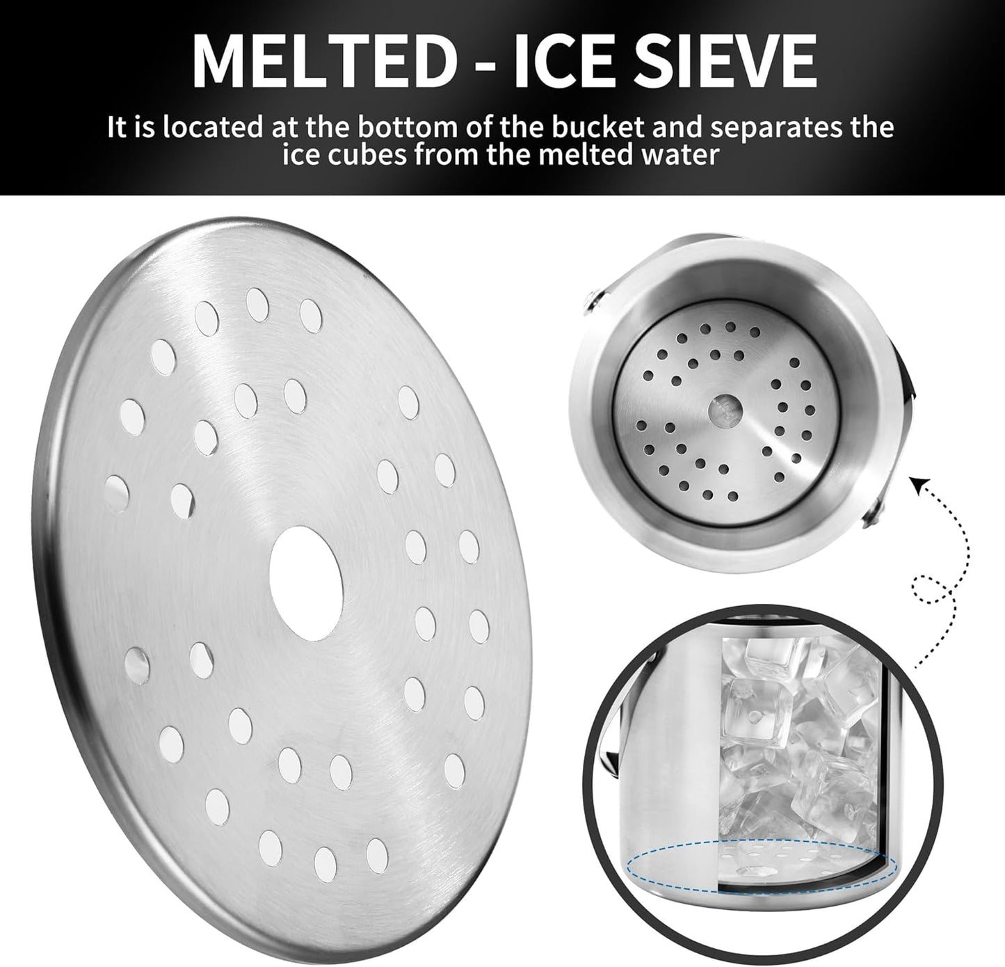 Eiswürfelbehälter mit Deckel und Zange, 2.0L