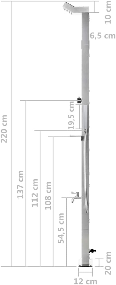Gartendusche mit Bodenplatte, 80 x 62 x 5 cm Braun