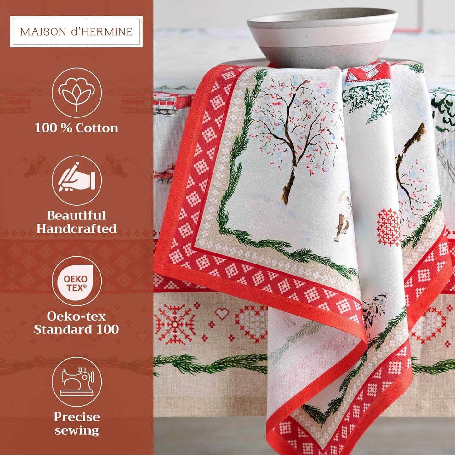 4er-Set Stoffservietten für Weihnachten, 29 - Rural Christmas