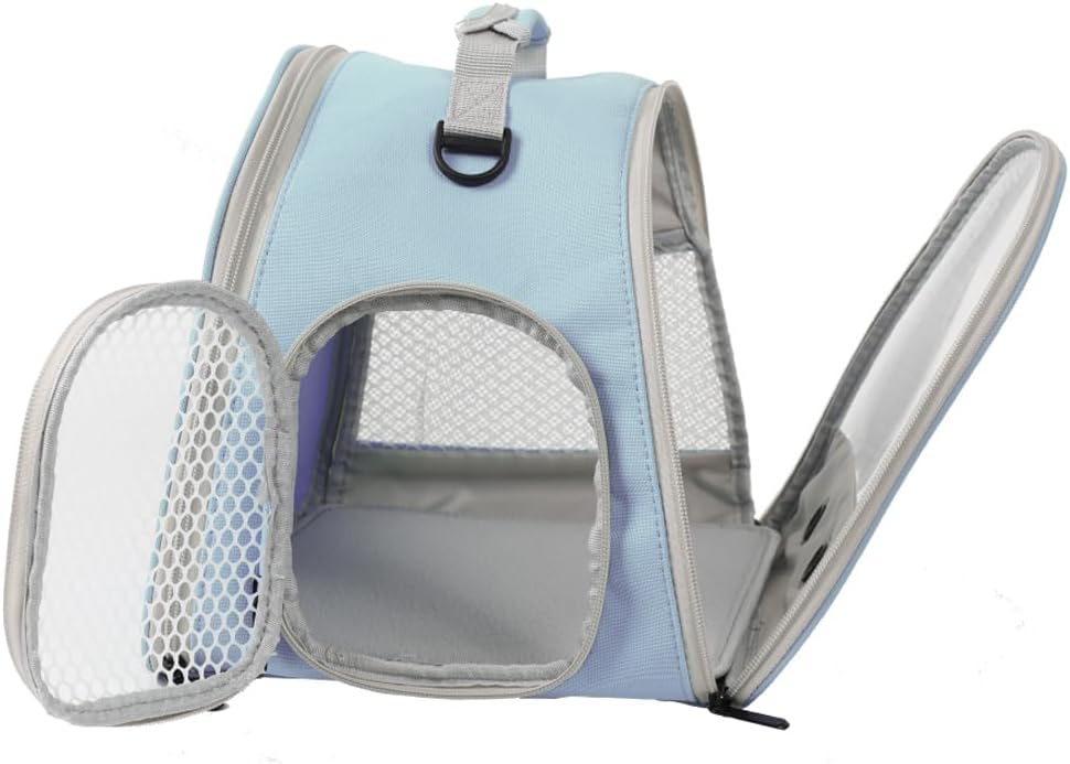 Rucksack mit Fenster für Kleintiere, blau Carrier TPU