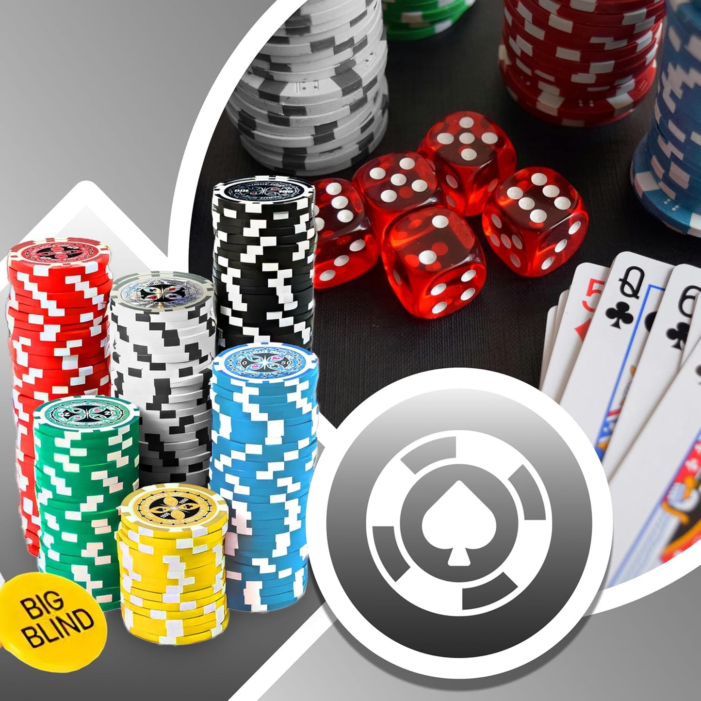 Pokerkoffer Set mit 500 Chips und Zubehör