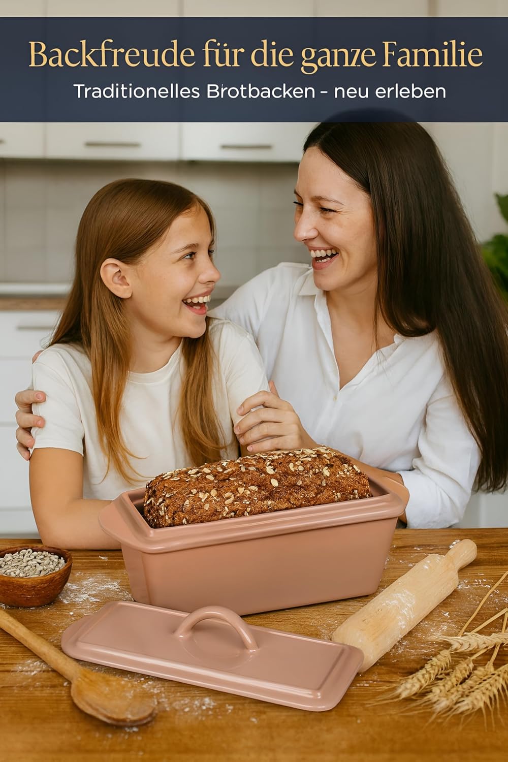 Gusseisen-Brotbackform mit Deckel, Mocha Mousse