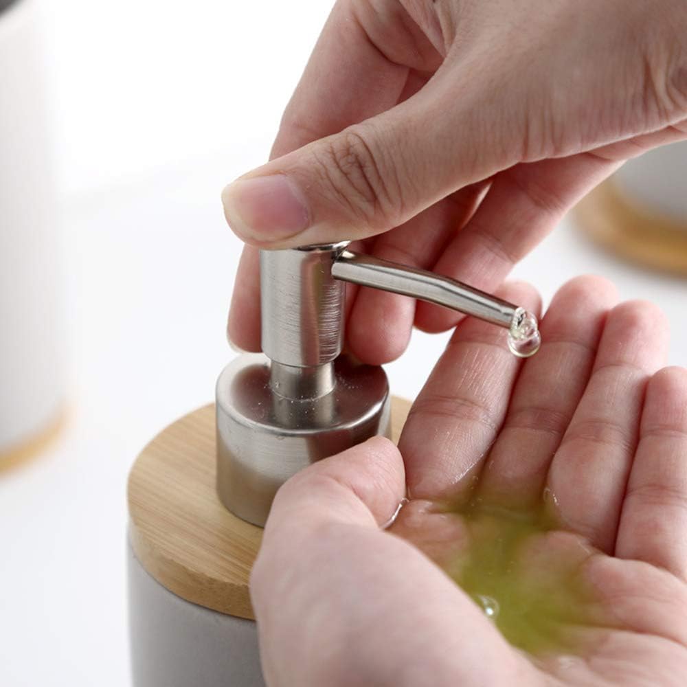 4-teiliges Badezimmer Accessoires-Set mit Zahnbürstenhalter, Seifenspender & Zahnputzbecher, Grau