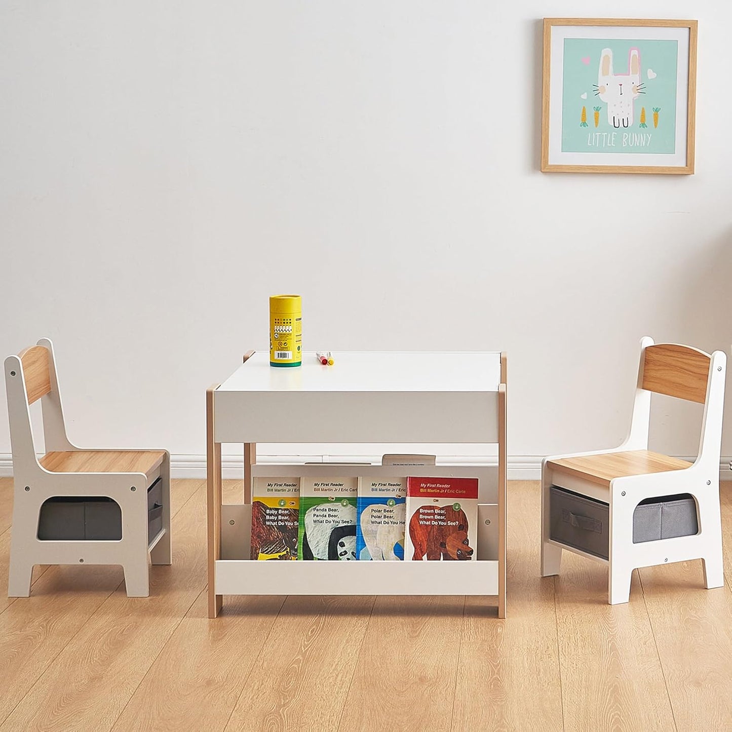 Kindersitzgruppe mit Stauraum & Bücherablage, Mia in Eiche