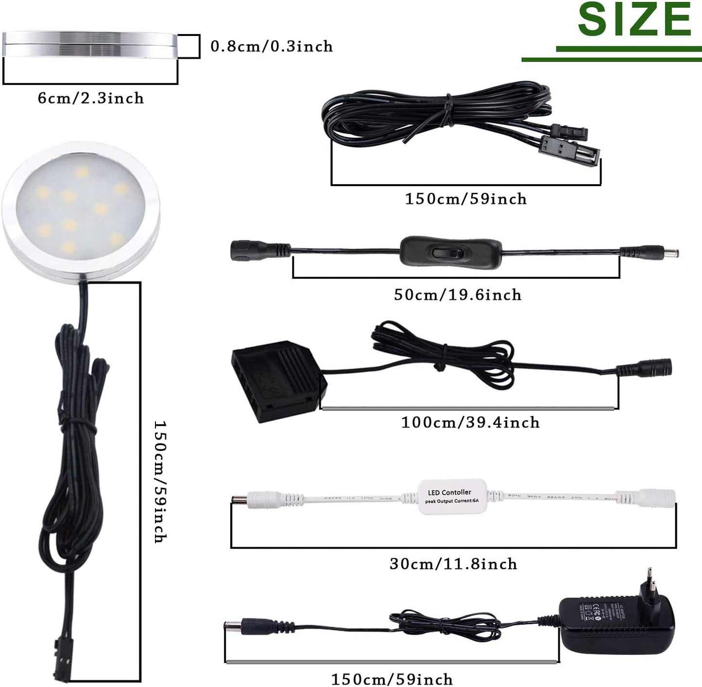 LED Schrankleuchten, Tagesweiss 6000k