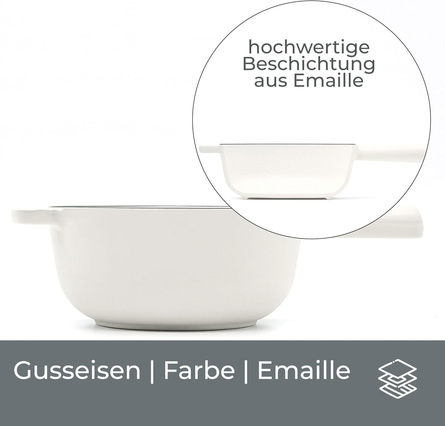 Fondue Topf für 6 Personen, Cremeweiss Ersatztopf