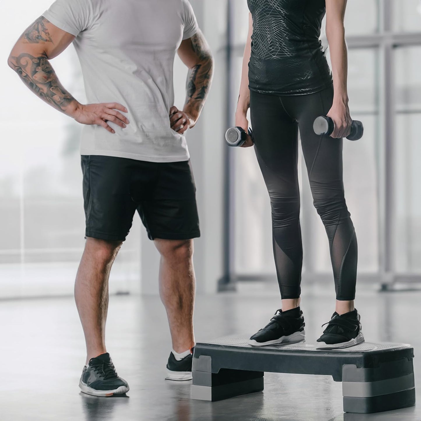 Höhenverstellbarer Aerobic Stepper, bis 120 kg belastbar, 3 Livelli