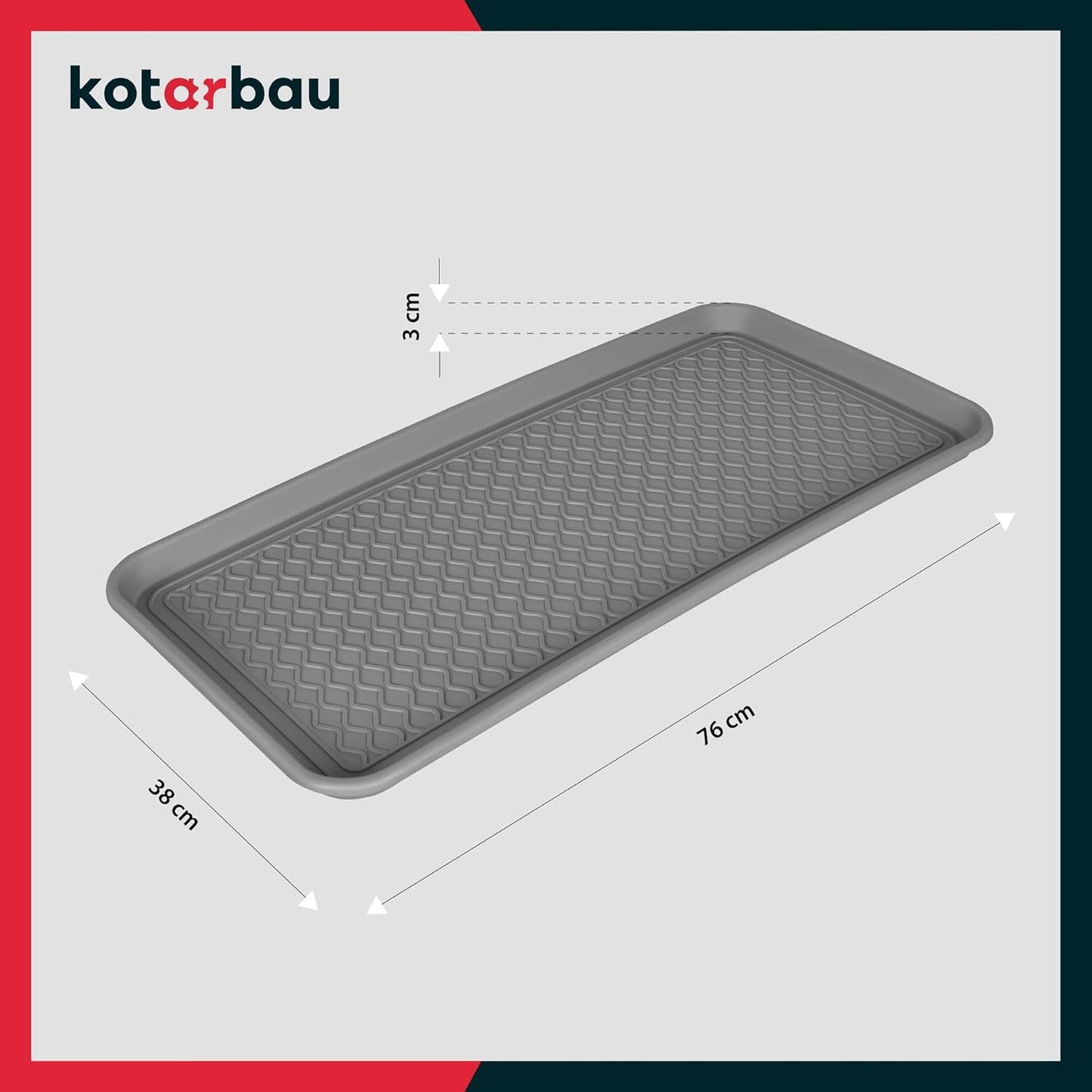 2er-Set Schuhabtropfschale, 38 x 76 cm (2er Set) Grau