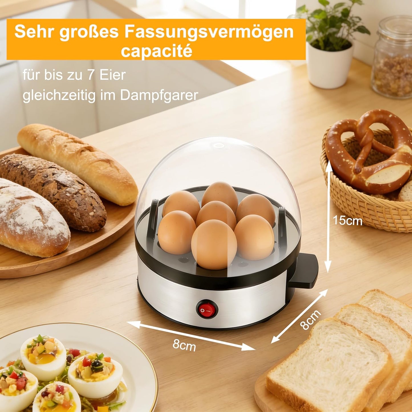 Eierkocher mit Warmhaltefunktion