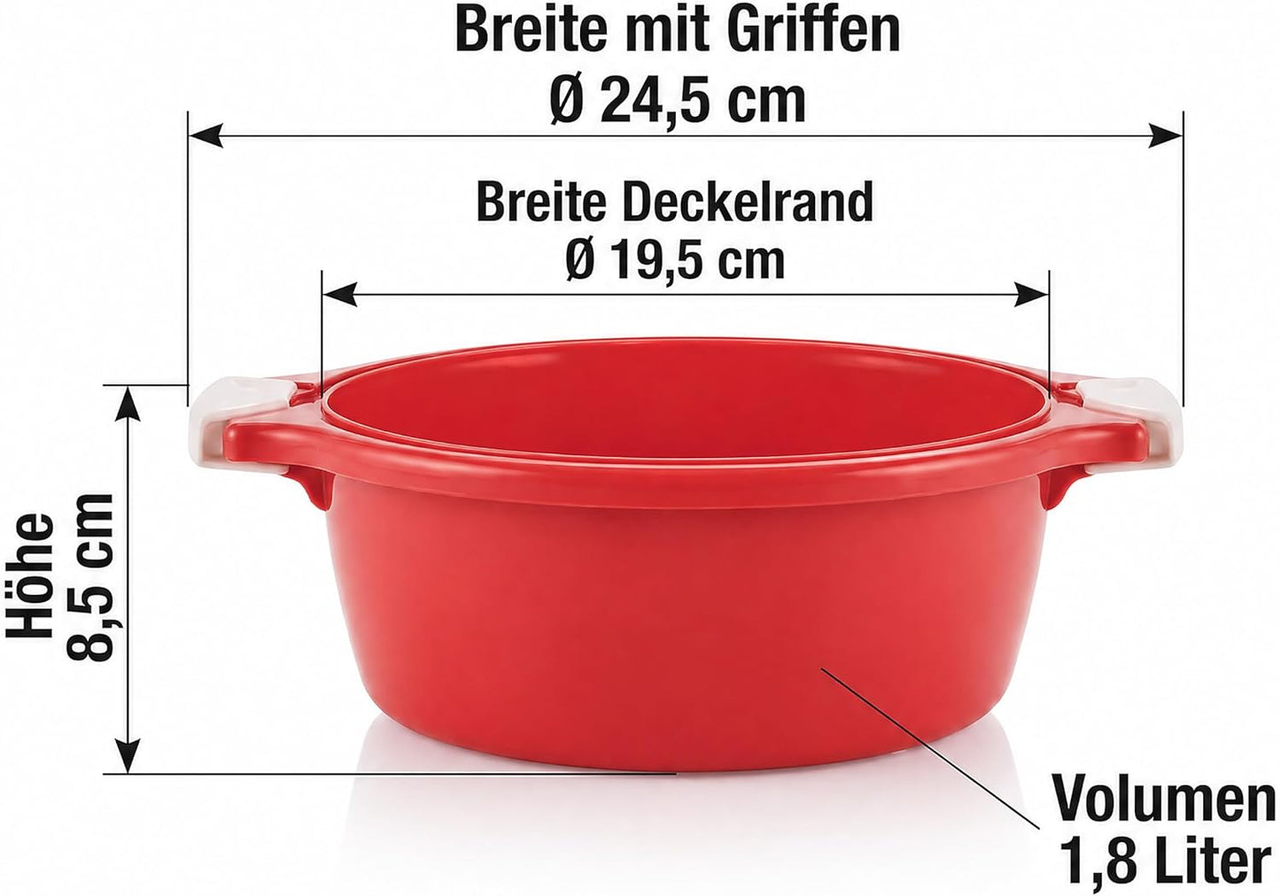2-teiliges Mikrowellenschüssel-Set mit Dampfventil, Rot