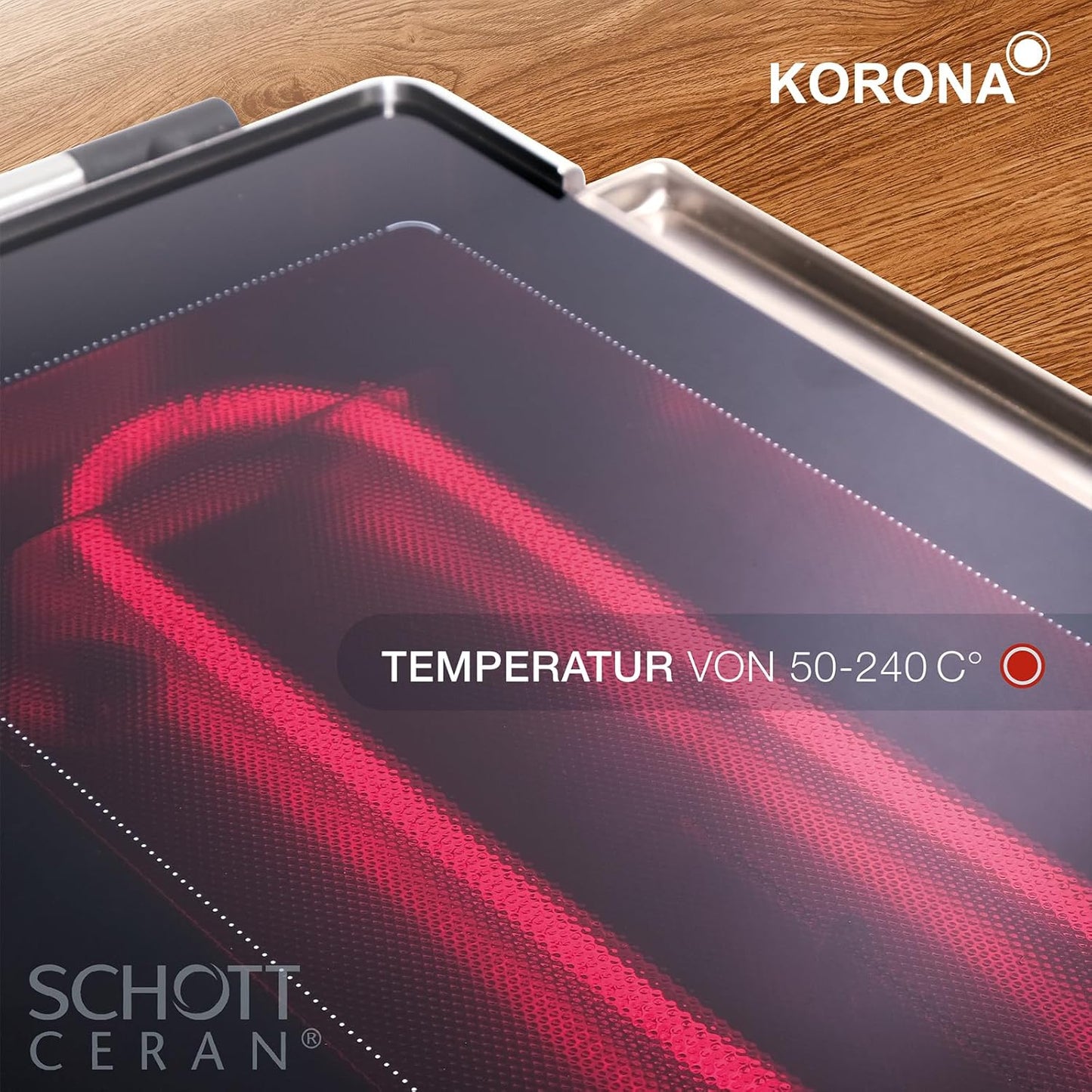 2-in-1 Glas-Tischgrill mit Warmhaltefunktion