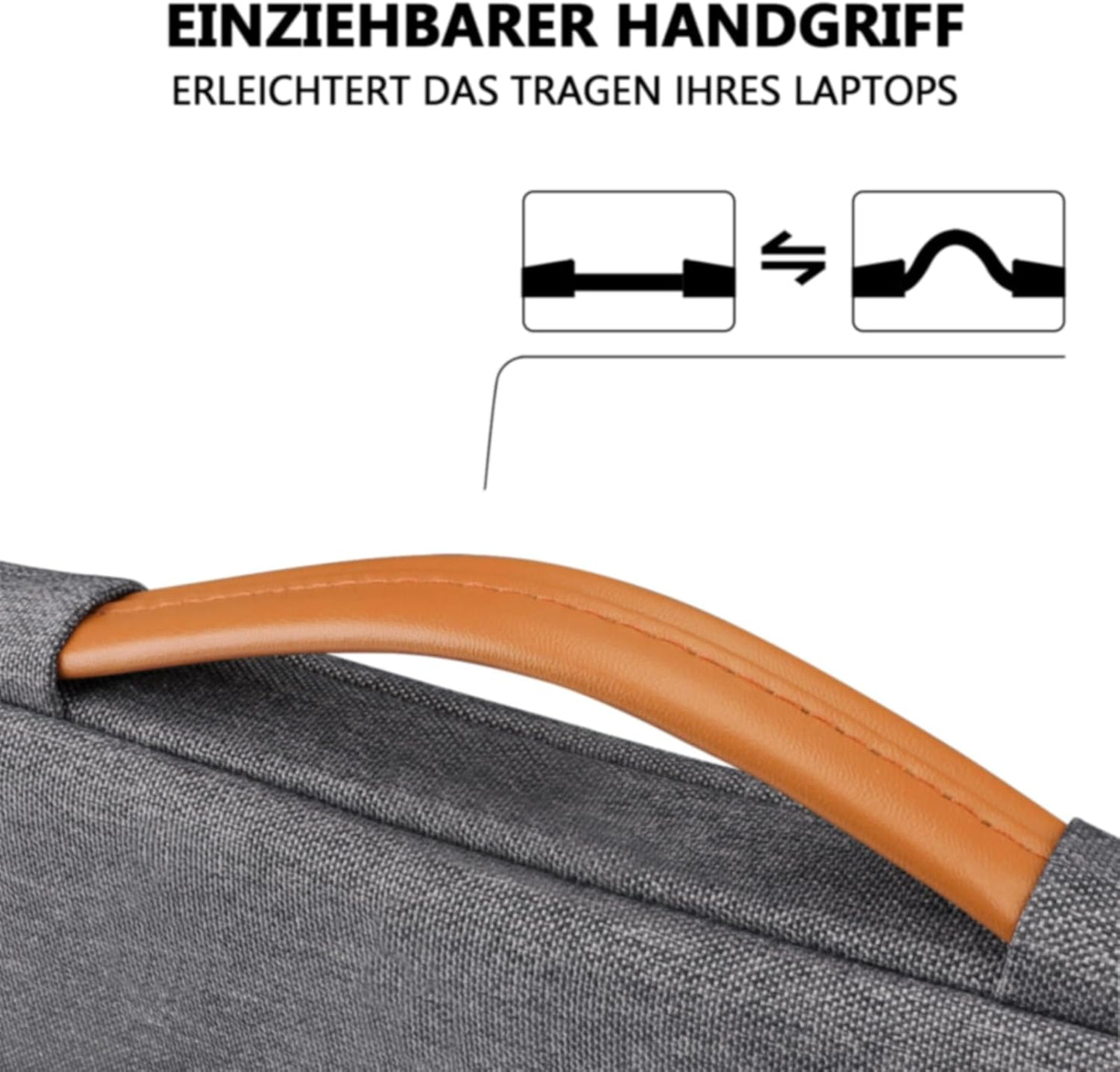 Stoss- & Spritzwasserfeste Laptoptasche 15,6 Zoll, 15-15,6 Zoll Dunkelgrau