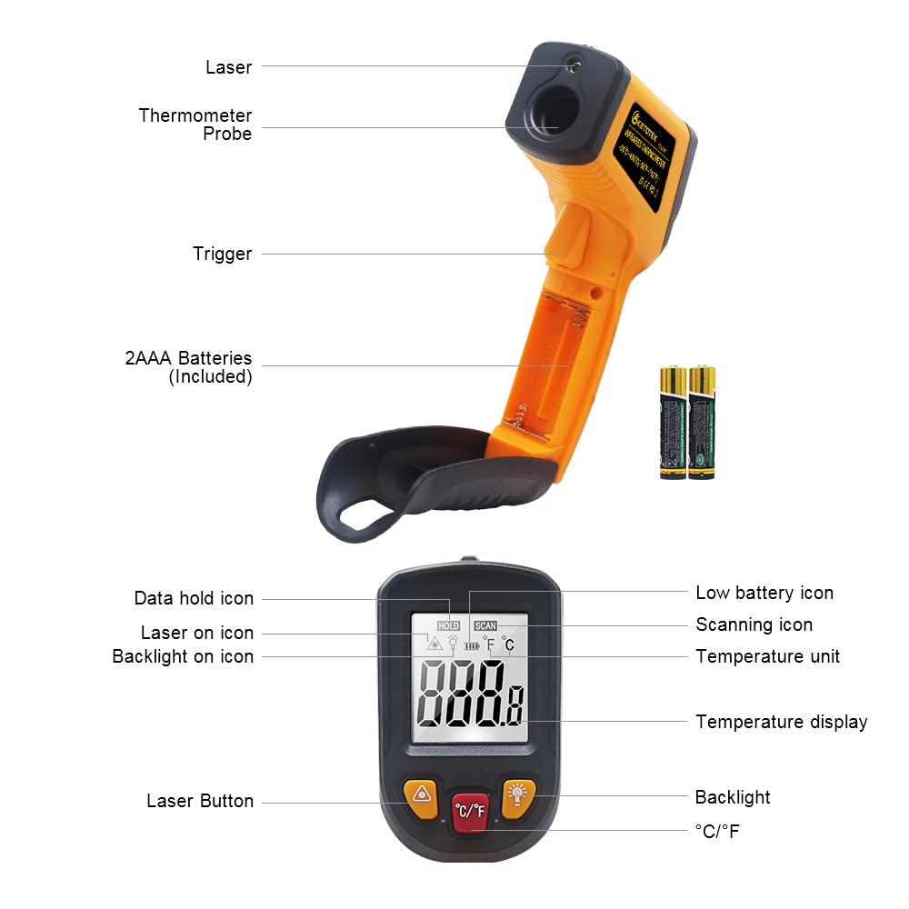 Infrarot Thermometer Laser-Temp-Messgerät, KT400Y