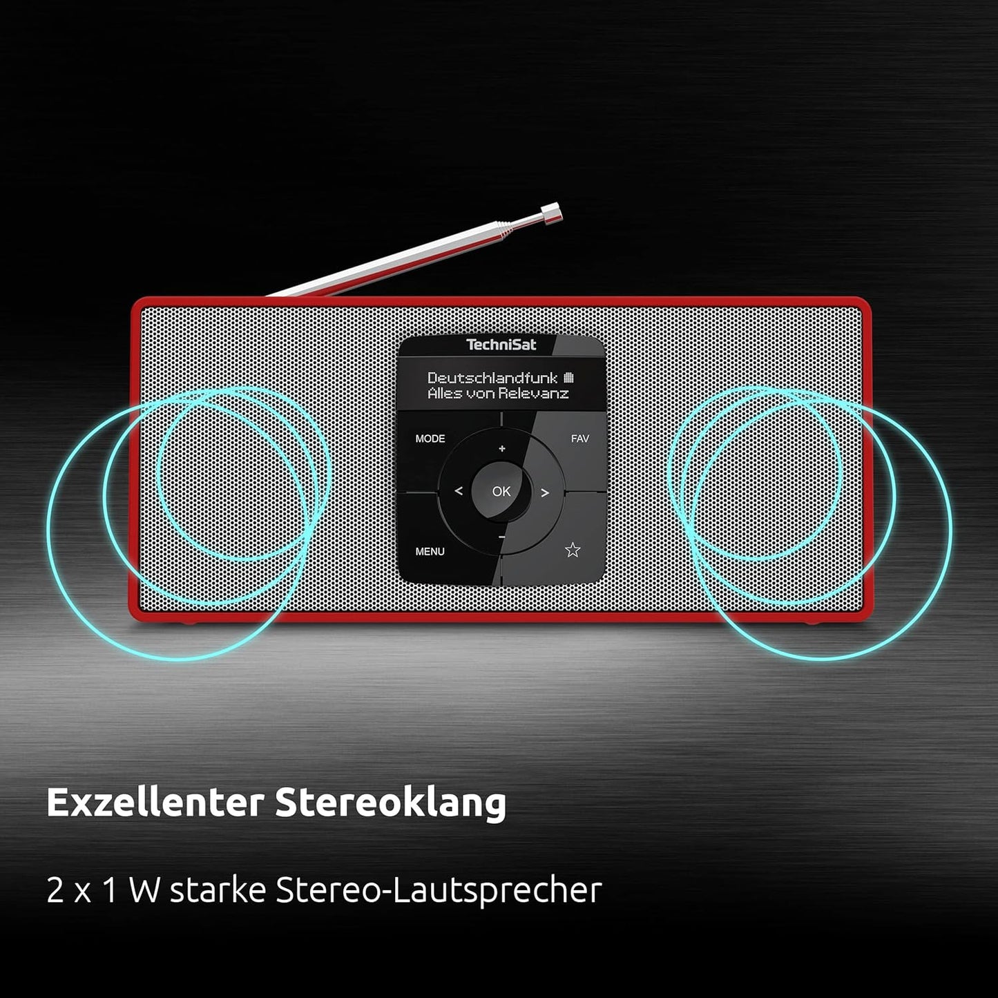 DigitRadio 2 S, Rot/Silber Stereo Single