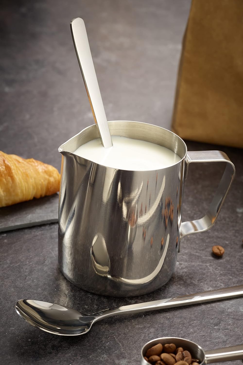 Kaffeezubehör-Set mit Milchkännchen & Löffeln (23-tlg), Silber-edtion 600 ml