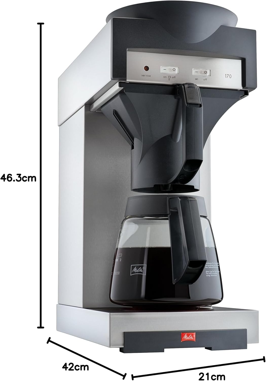 Filterkaffeemaschine 170 M mit Glaskanne und Warmhalteplatte