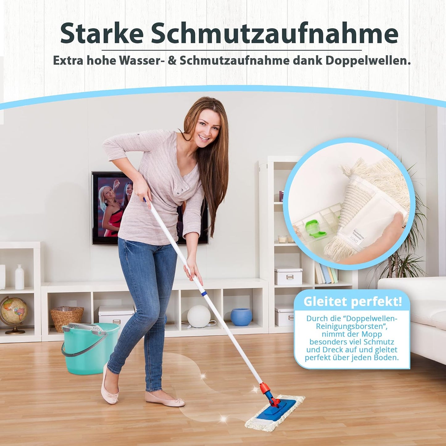 10er-Set Wischmopbezug, 40 cm 40 cm - 10 x Baumwolle