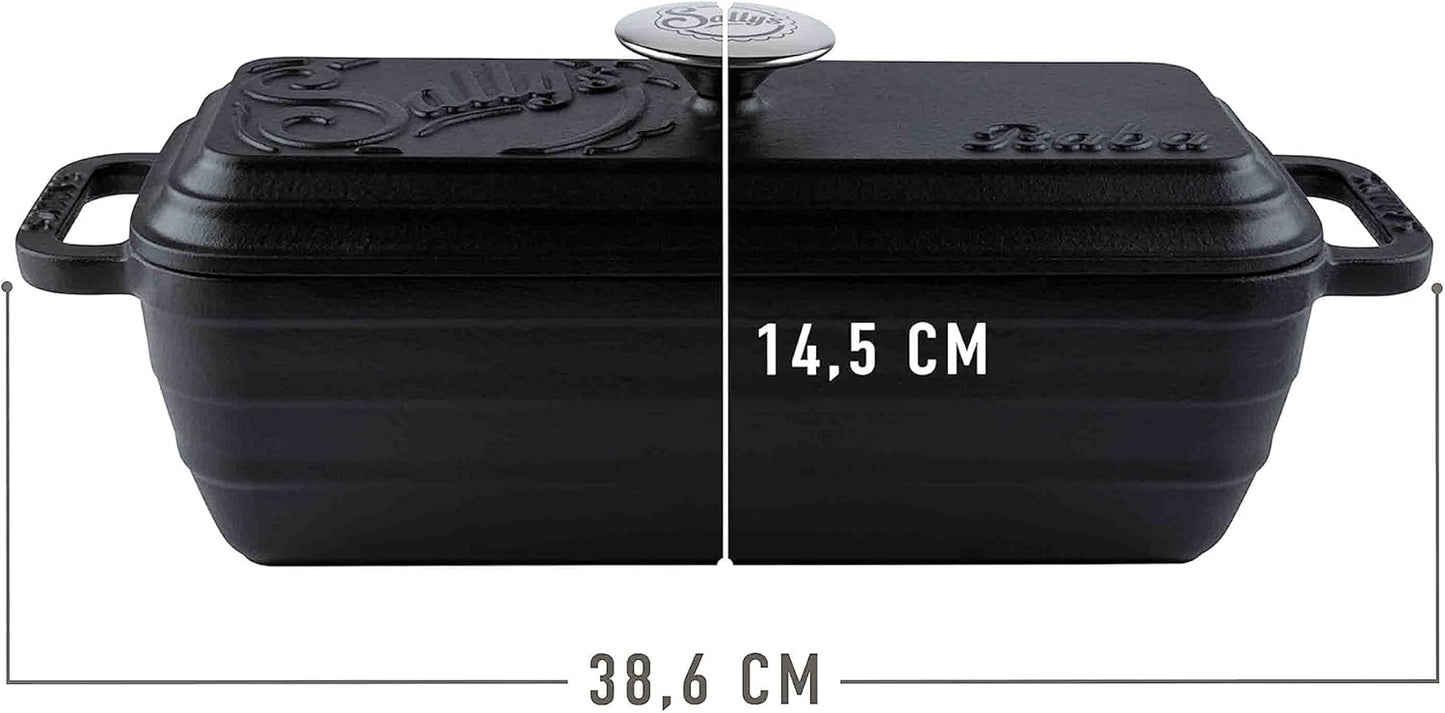 Brotbackform Baba aus Gusseisen, Carbon Black
