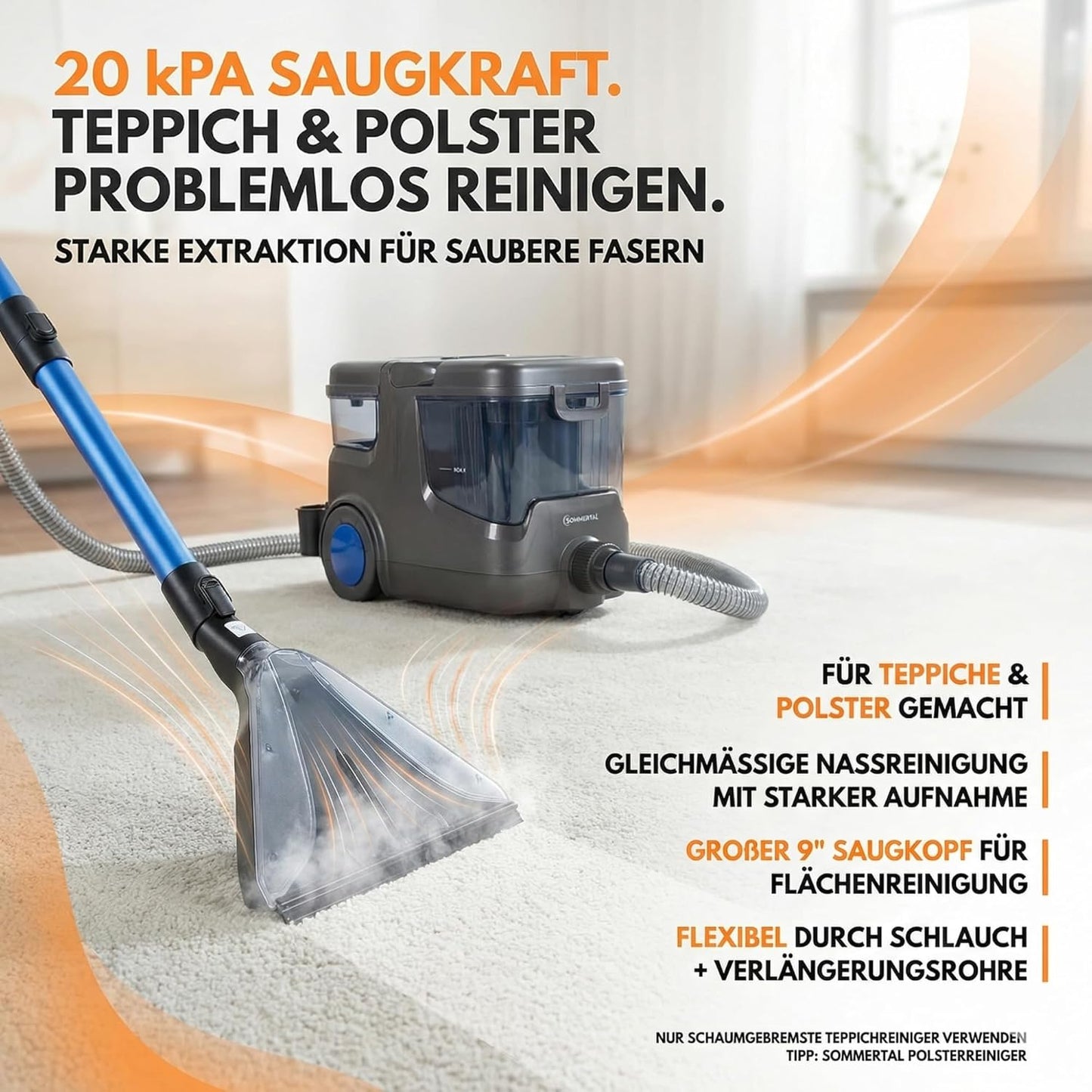 Hydro 9000 Max Waschsauger mit Dampfsauger, Waschsauger