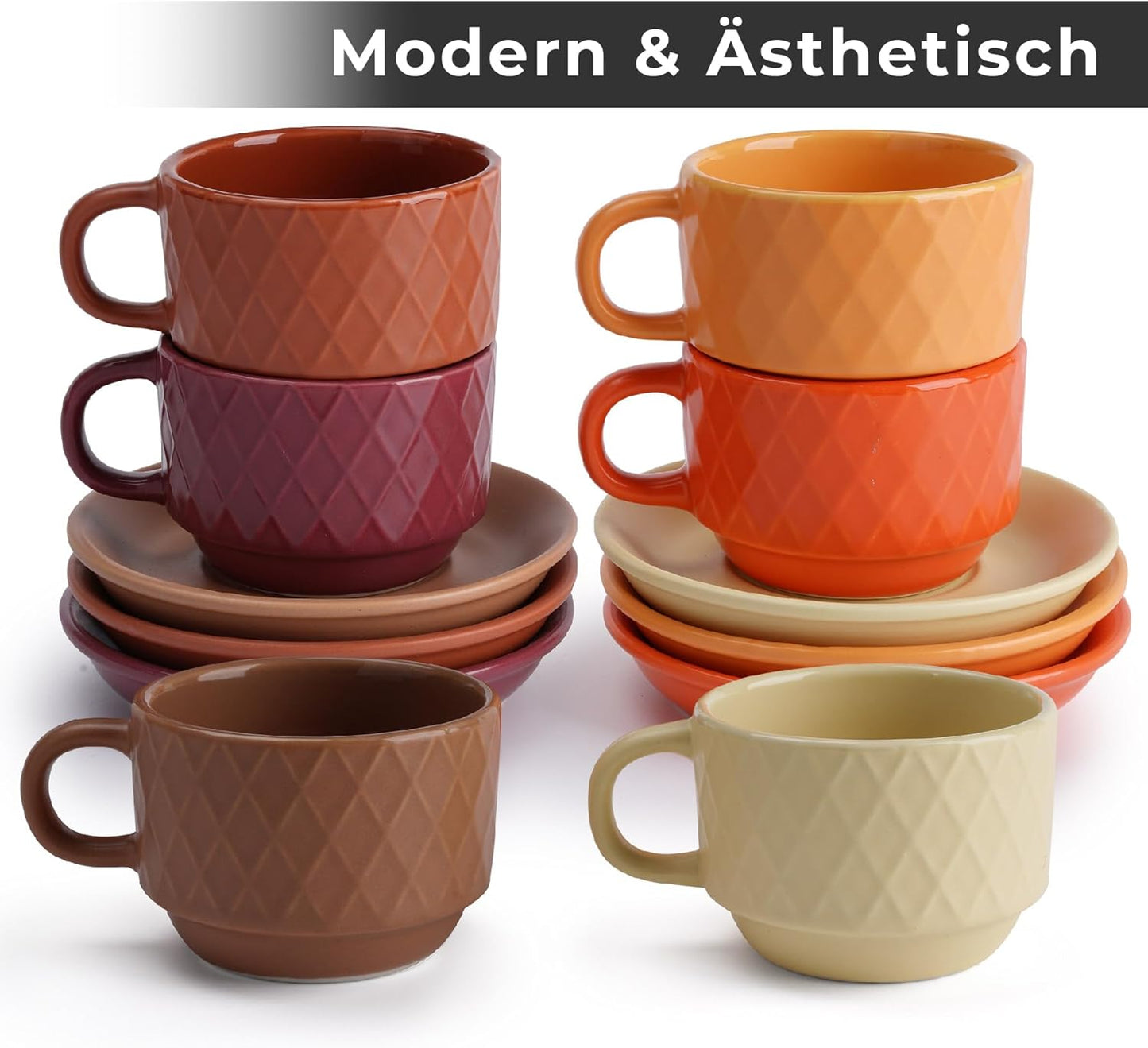 Espressotassen-Set mit Ständer, Magma