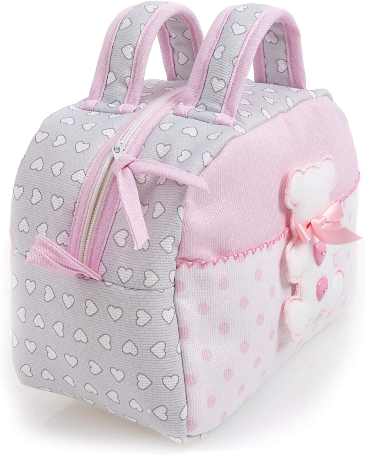 Kosmetikkoffer für Babypflegeprodukte, Grau und Rosa