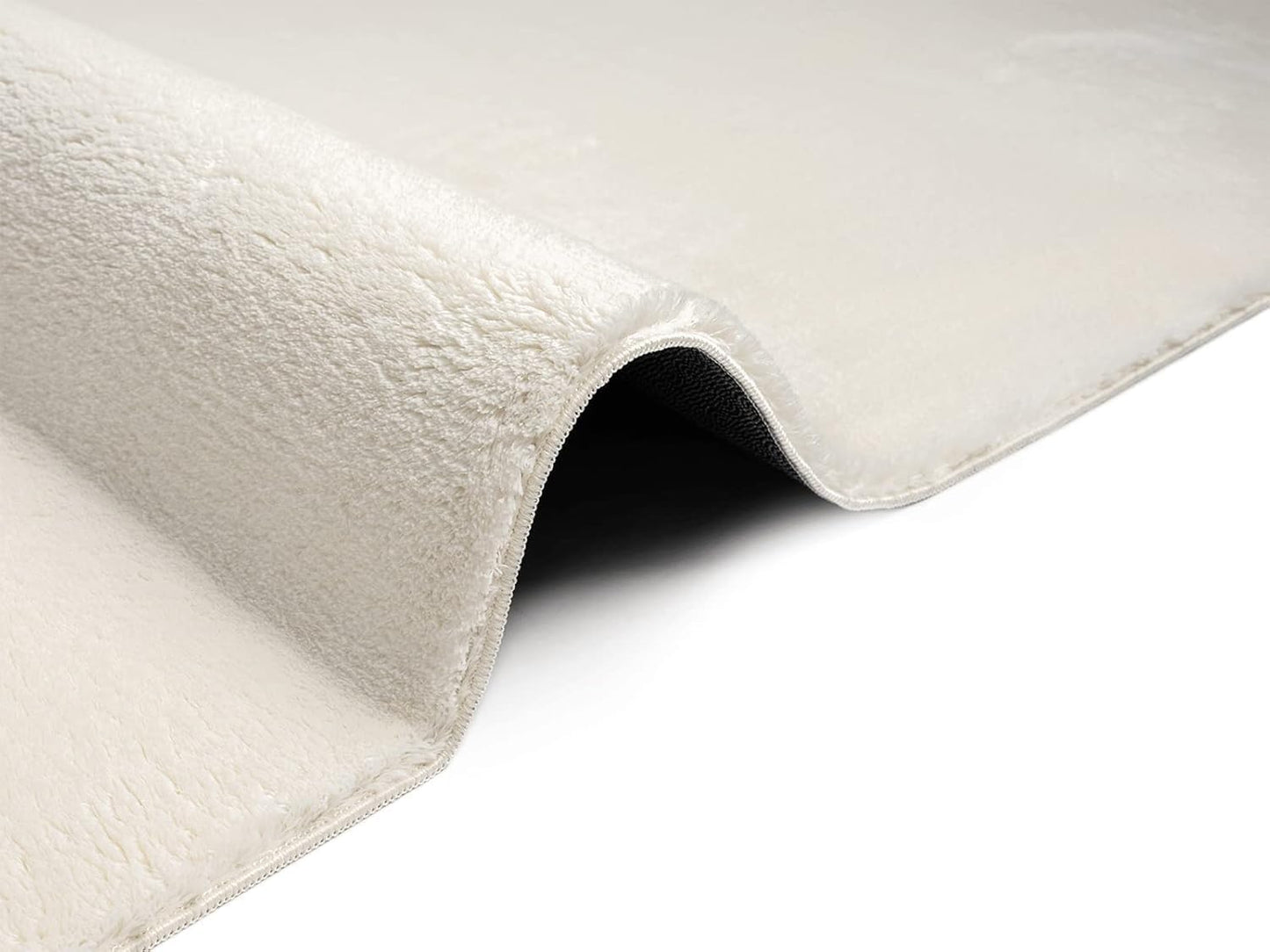 Relax Badezimmerteppich, rutschfest, flauschig und waschbar, 120 cm Rund Creme