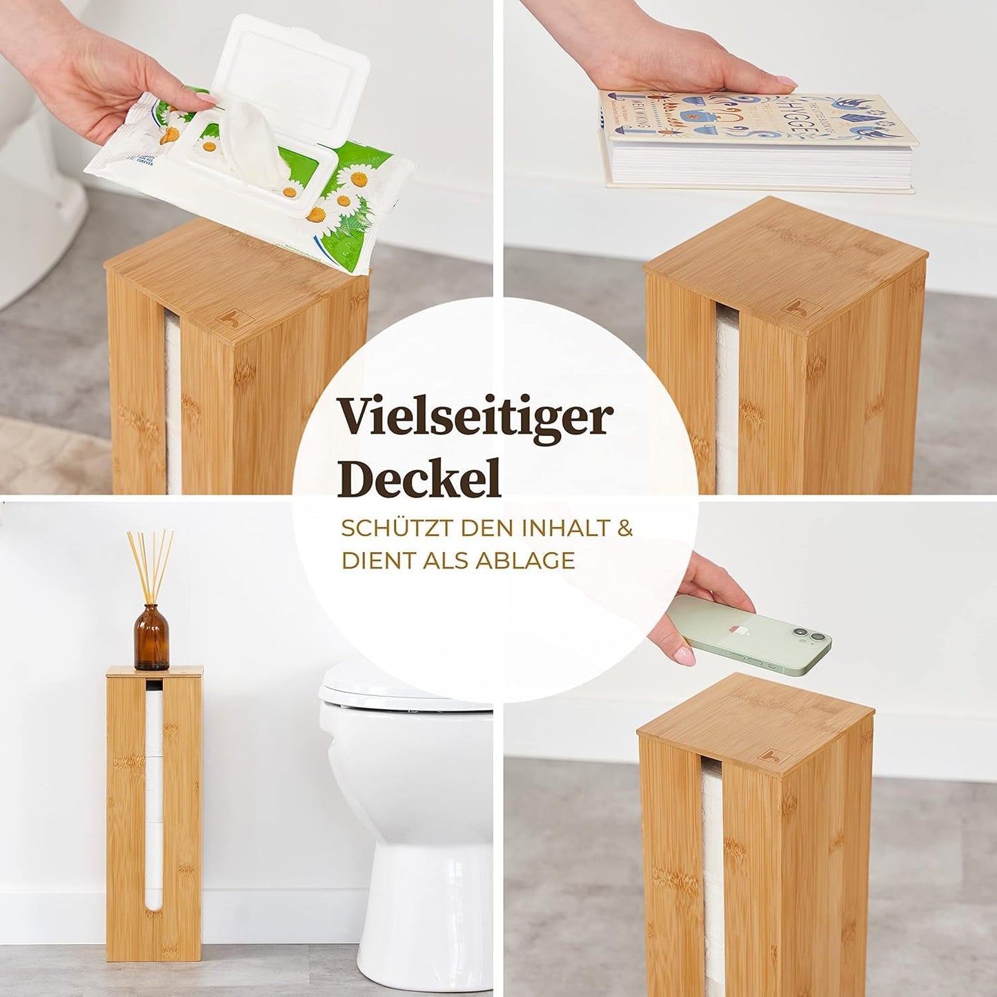 Toilettenpapierhalter Maria, Bambus Klorollenhalter
