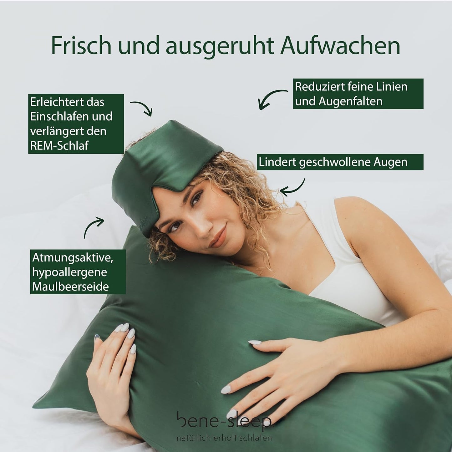 Seidenschlafmaske, Dunkelgrün