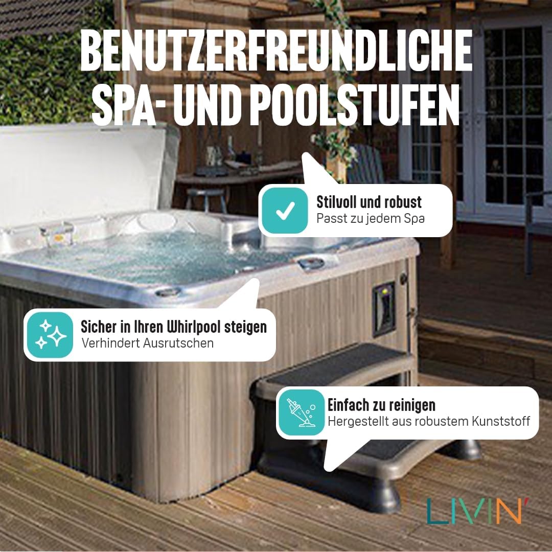 Whirlpool-Standtreppe mit 2 Stufen