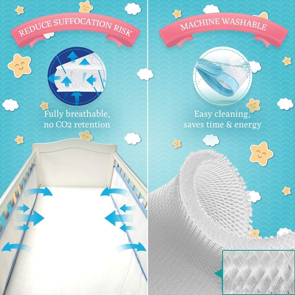 Airflow Mesh Nestchen für Kinderbetten (zweiseitig), Weiss