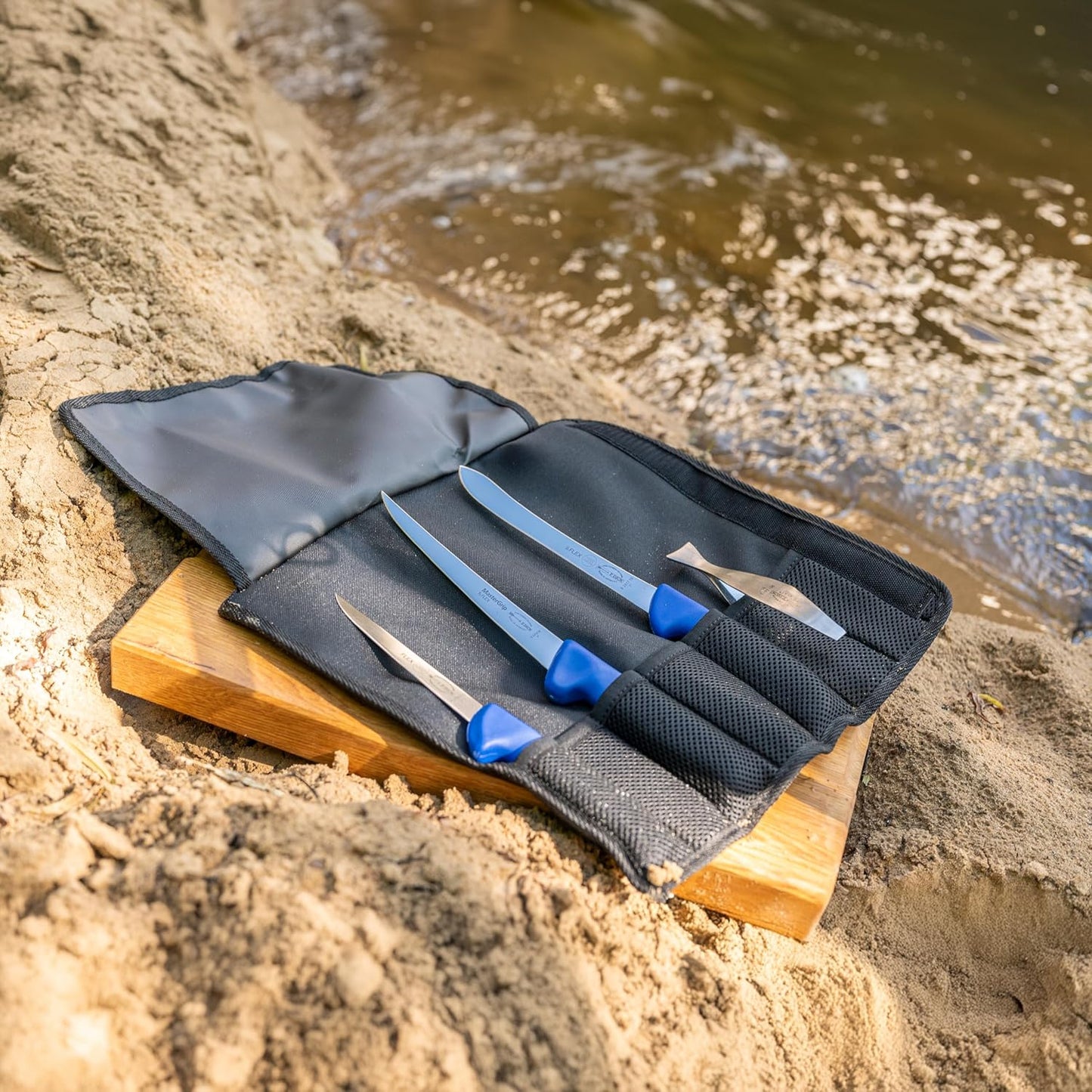 Anglermesserset mit Rolltasche