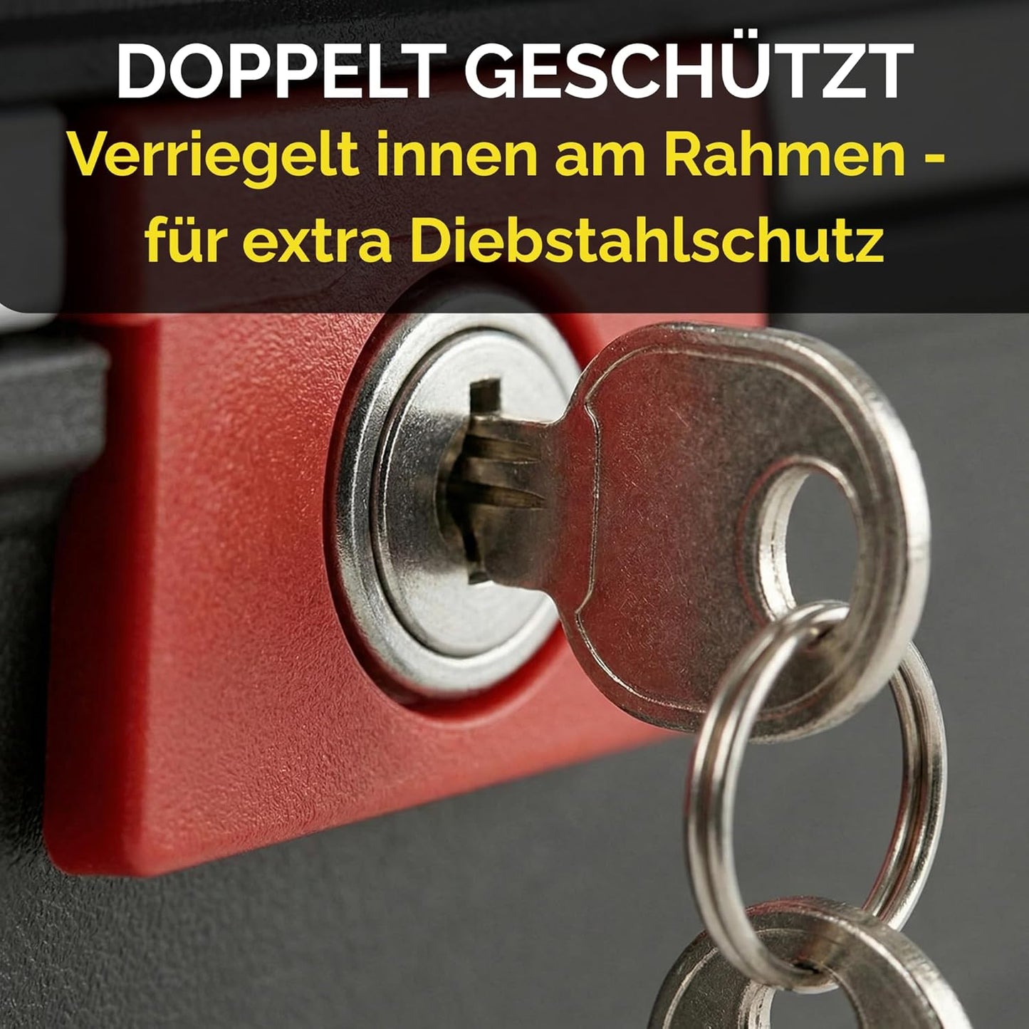 Touring-Tresor abschliessbarer Fahrradkoffer, Schwarz 1er Set