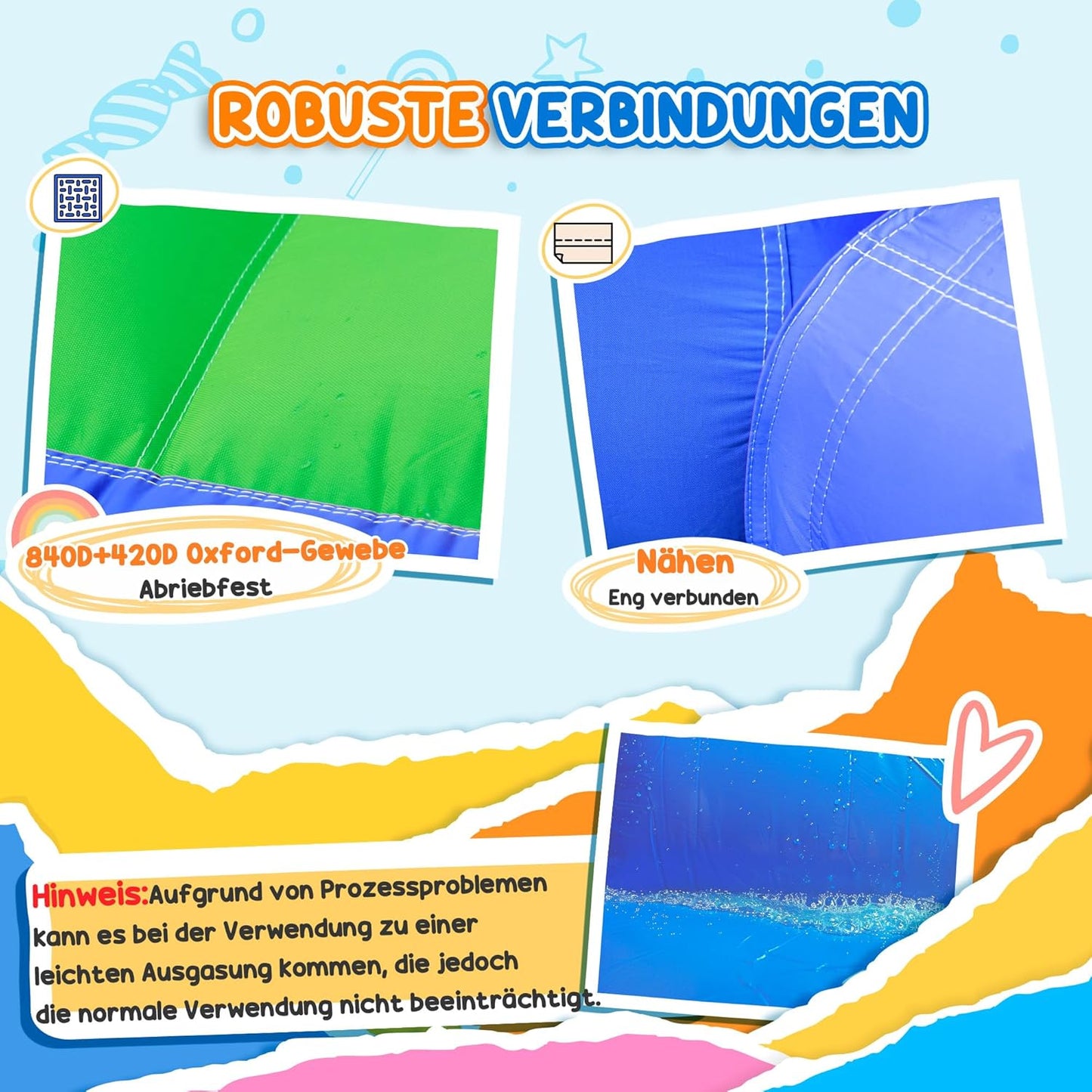 Aufblasbare Hüpfburg mit Gebläse und Wasserspielcenter