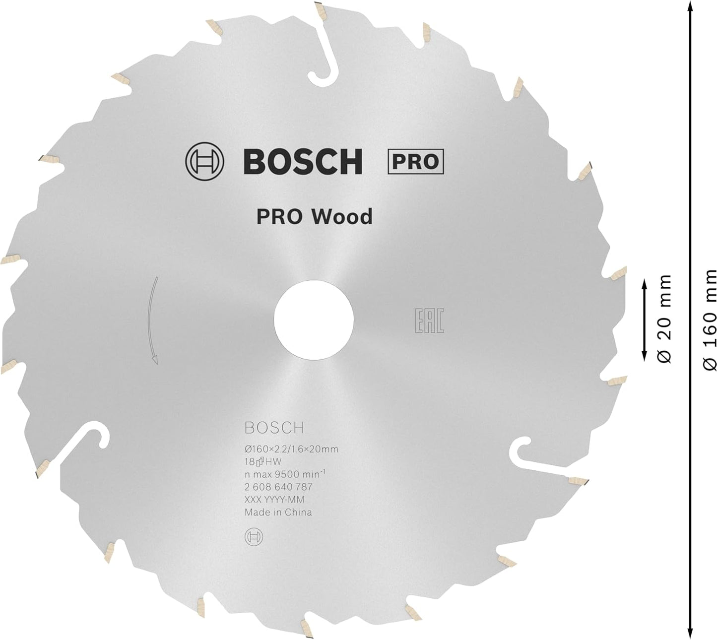 Pro Wood Kreissägeblatt, 160 x 2.2/1.6 x 18 mm 18 Zähne