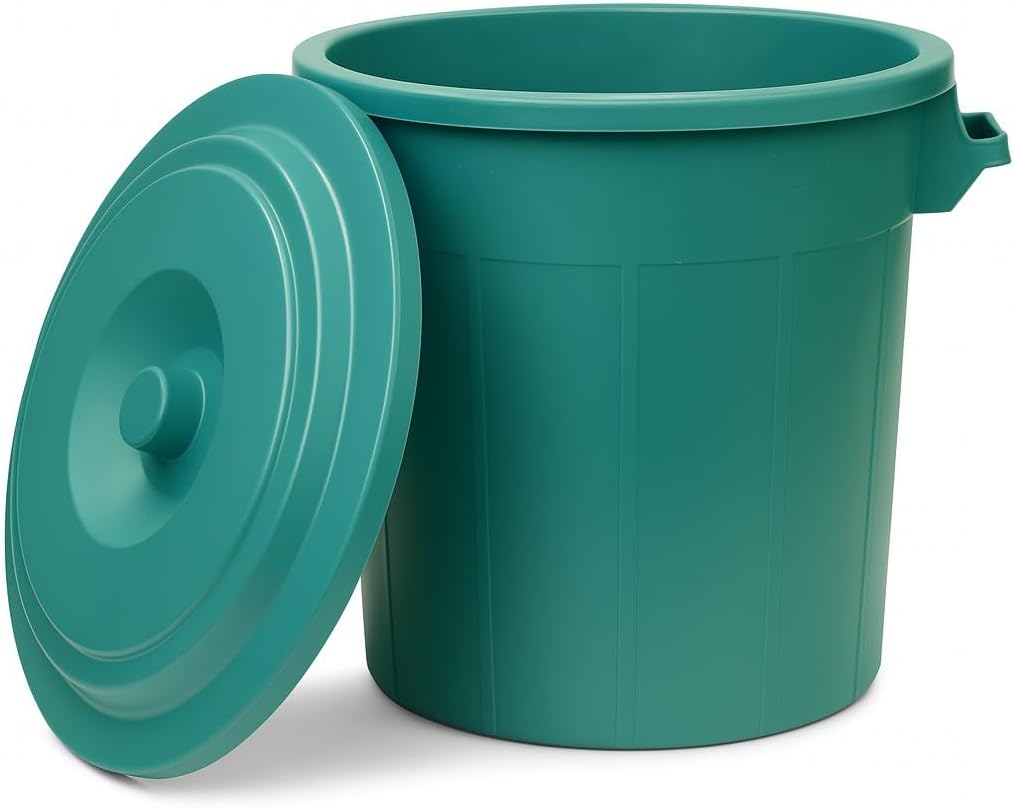 Mülltonne mit Deckel, Grün 2x50L