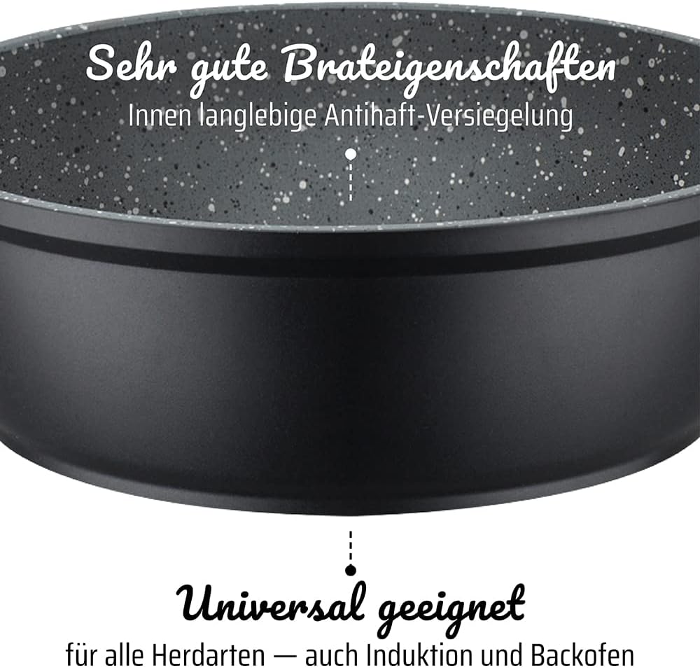 3-teiliges Pfannen-Set Gourmet Granit