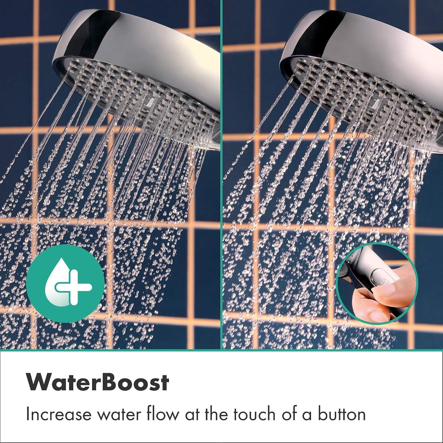 Activera Select S Duschkopf mit WaterBoost, 3 Strahlarten, Wassersparend max. 6 l/min Chrom