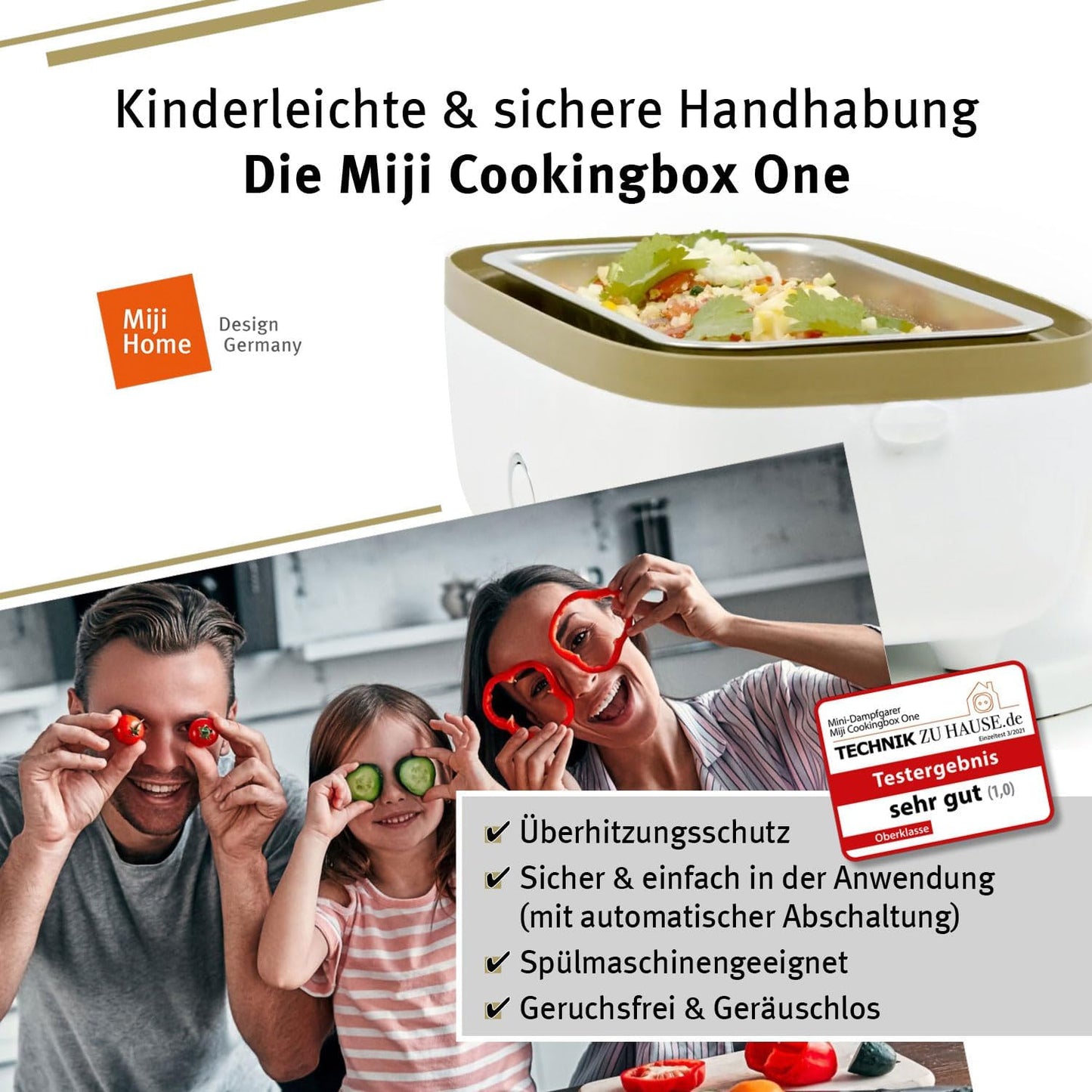 Elektrische Lunchbox & Mini Campingkocher WM023, Olive / White