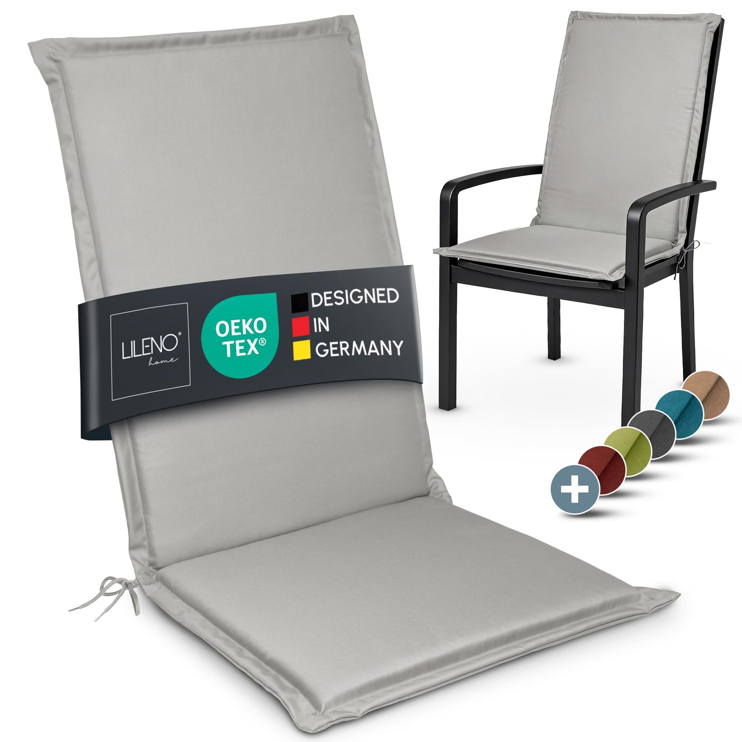 Hochlehner Gartenstuhl-Auflage MIA 1-Set, 1 Grau