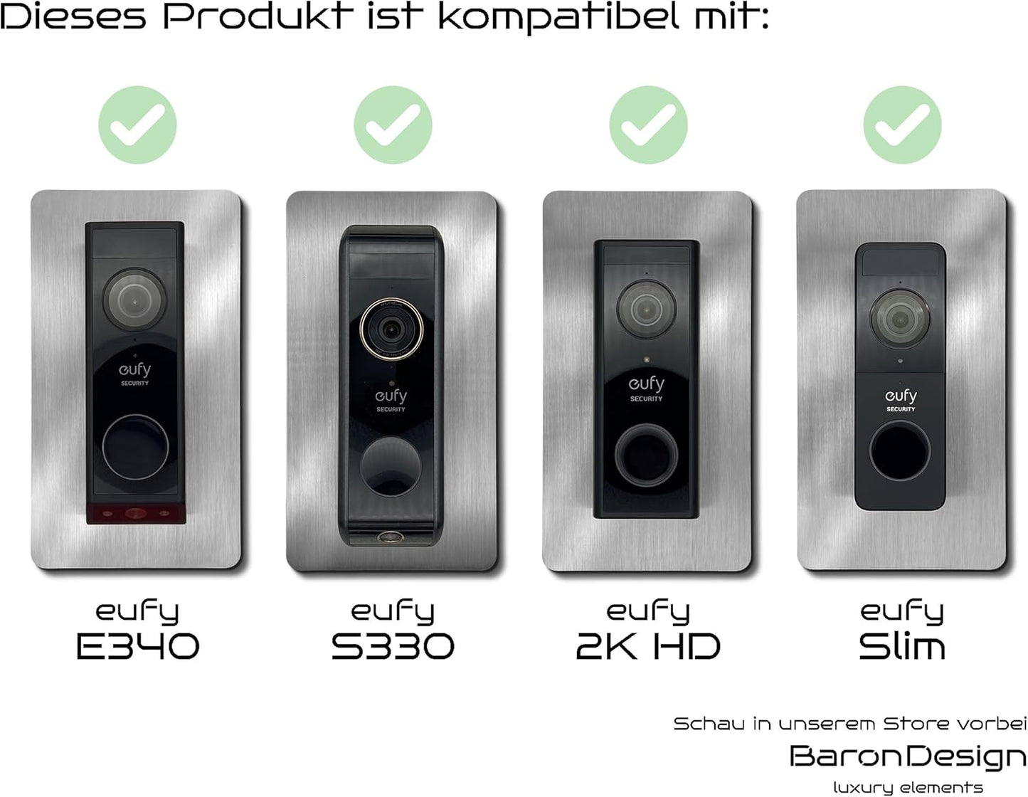 Edelstahl Blende für Eufy Videotürklingel, Gebürstet