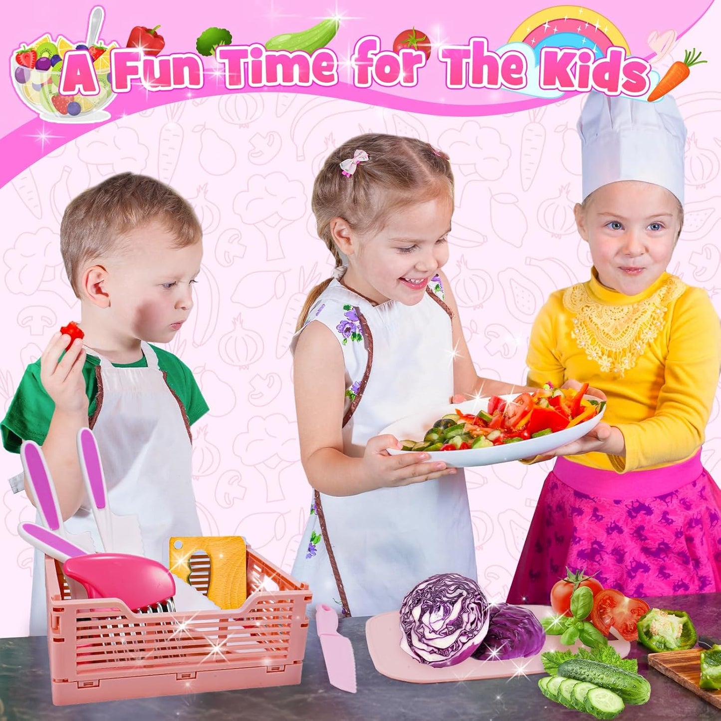 Kinderküchen-Set, Rosa