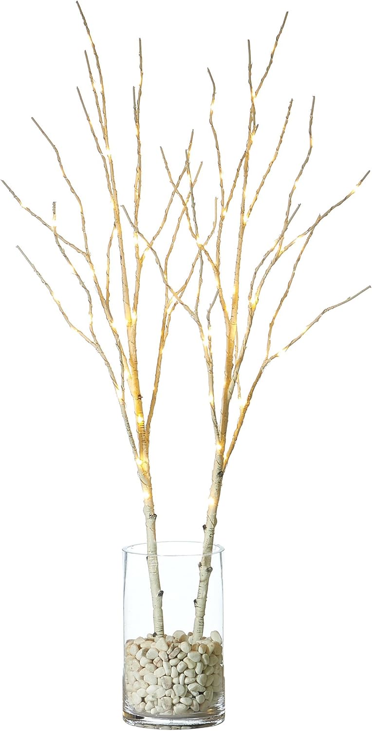 Beleuchtete Weidenäste mit 100 LEDs, 2er-Pack, 80CM Weiss Zweig