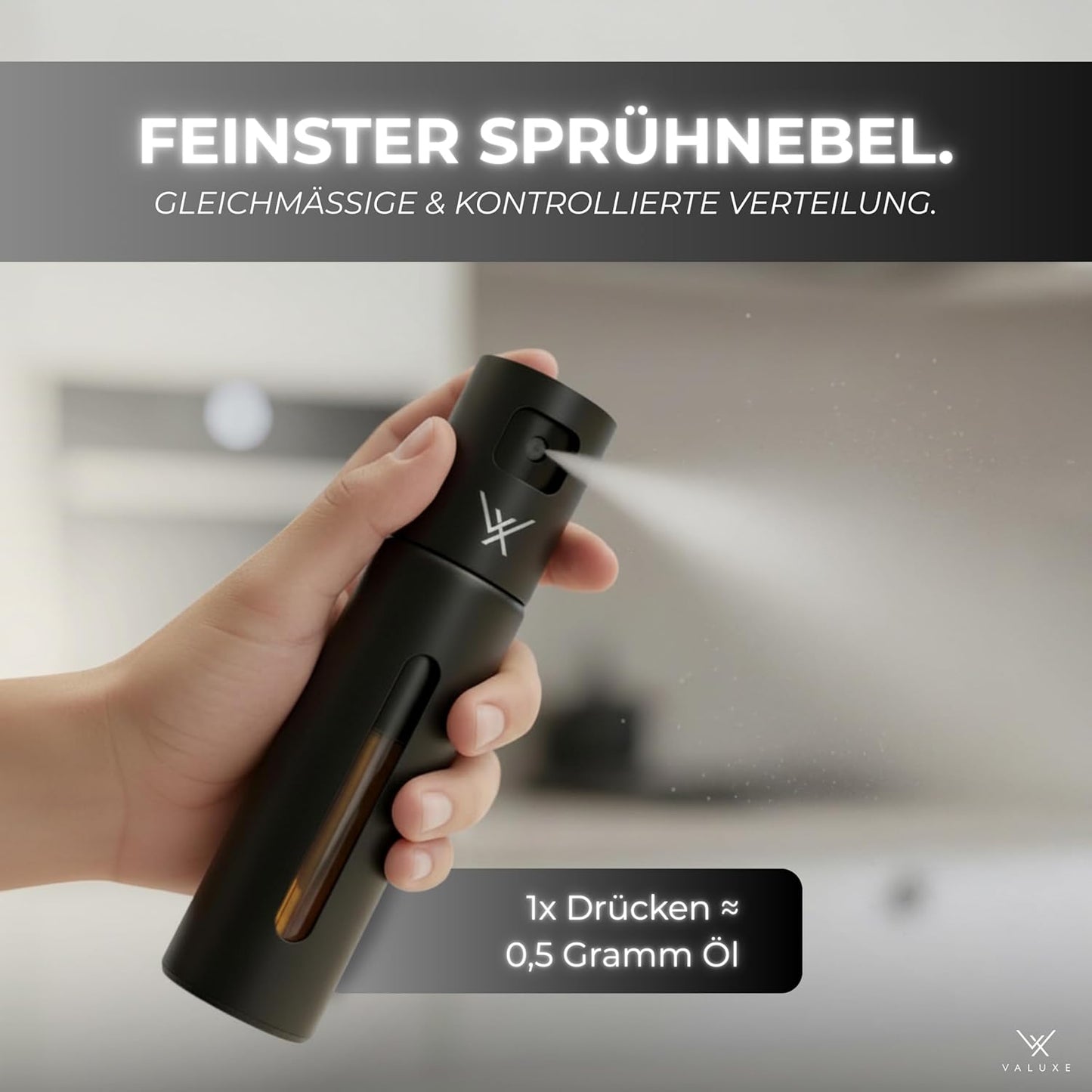 Zerstäuber für Öl und Essig, 2er Set Ebony + Creamy